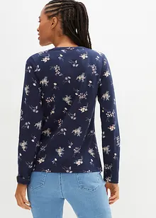Langarmshirt mit Knopfleiste, bedruckt, bonprix