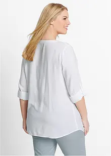 Langarm Bluse mit V-Ausschnitt aus fließender Viskose, bonprix