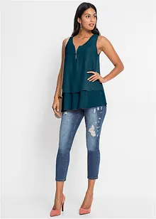 Top en viscose à encolure zippée, bonprix