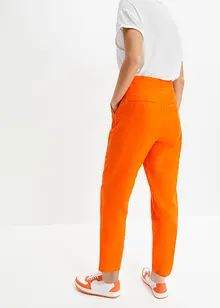 Verkürzte High-Waist-Leinenhose und Elastikeinsatz, bonprix