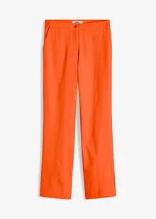 Pantalon en lin majoritaire taille haute et empiècement élastique, bonprix