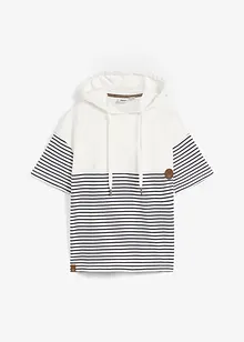 Sweat-shirt à capuche et manches courtes, bonprix