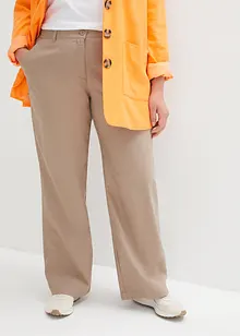 Pantalon en lin majoritaire avec taille élastiquée, bonprix