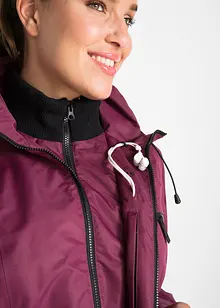 wasserdichter Funktions-Outdoor-Übergangsmantel mit Kapuze, 2 in 1-Optik, bonprix