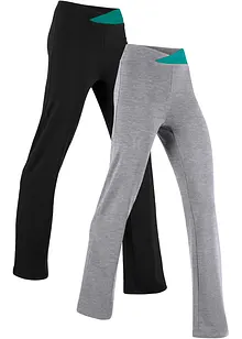 Lot de 2 pantalons de sport, bootcut, bonprix