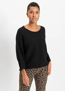 Oversize Ripp-Pullover aus Viskose-Mix, bonprix