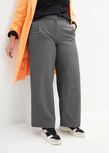 Pantalon large à pinces avec taille haute confortable et ajustable, bonprix