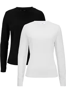 Lot de 2 T-shirts manches longues, bonprix