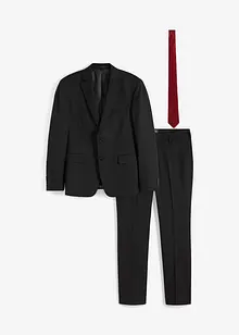 Anzug mit Krawatte  (3-tlg.Set), Regular Fit, bonprix