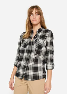 Karierte Hemdbluse aus reiner Baumwolle, bonprix