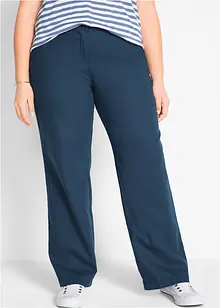 Pantalon en lin majoritaire avec taille élastiquée, bonprix