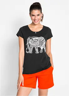 Shirt mit platziertem Print aus Bio-Baumwolle, kurzarm, bonprix
