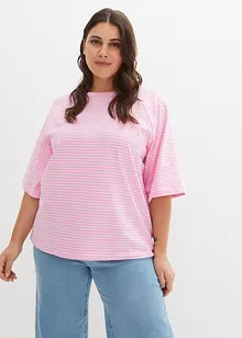 Gestreiftes T-Shirt mit Raglan-Ärmeln, hochgeschlossen, bonprix