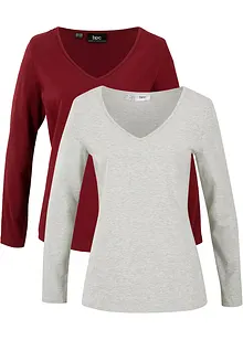 Figurbetontes Langarmshirt (2er Pack), bonprix