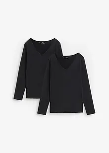 Figurbetontes Langarmshirt (2er Pack), bonprix
