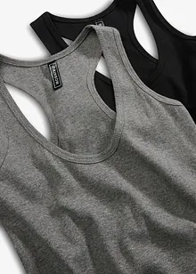 2er-Pack Ripp-Tanktop, bonprix