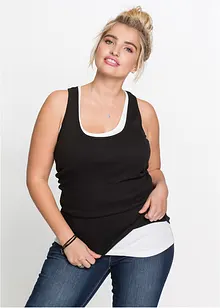 2er-Pack Ripp-Tanktop, bonprix