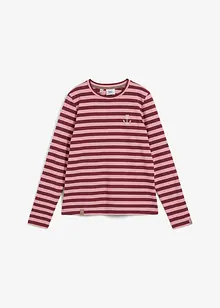 Gestreiftes Langarmshirt mit Stickerei, bonprix