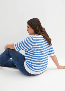 T-shirt en maille, manches coudes, bonprix