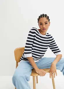 T-shirt en maille, manches coudes, bonprix