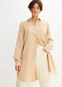 Chemisier long et ample en gaze de coton, bonprix