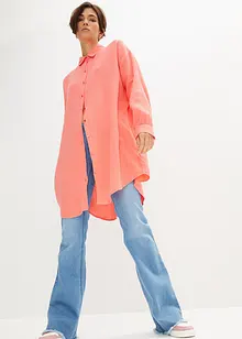 Chemisier long et ample en gaze de coton, bonprix