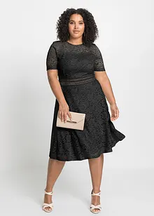 Robe en dentelle avec empiècement crochet, bonprix