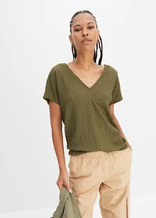 Oversize-Shirt mit tiefem V-Ausschnitt, bonprix