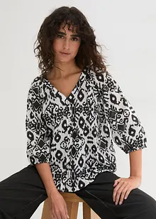 Blouse en coton imprimée, manche 3/4, bonprix