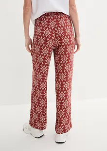 Pantalon en viscose froissée et imprimée avec taille haute élastiquée, bonprix