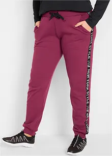 Pantalon de jogging avec finitions bord-côtes et imprimé, bonprix