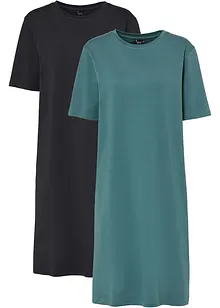 Oversize-T-Shirtkleid aus reiner Baumwolle (2er Pack), bonprix
