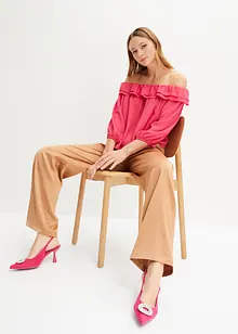 Carmenbluse aus recyceltem Polyester, bonprix