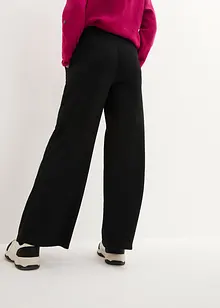 Weite Hose aus Strukturjersey, High-Waist, bonprix