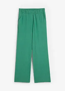 Weite Hose aus Strukturjersey, High-Waist, bonprix