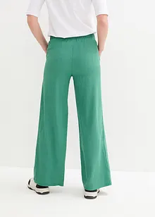 Weite Hose aus Strukturjersey, High-Waist, bonprix