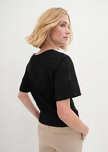 Kurzshirt mit Lochstickerei, bonprix