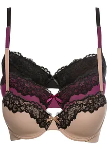 Lot de 3 soutiens-gorge à coques, bonprix