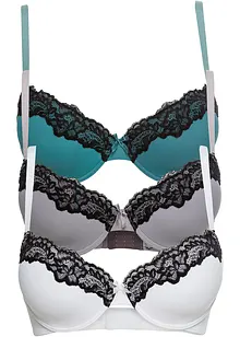 Lot de 3 soutiens-gorge à coques, bonprix