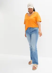 Jean flare taille mi-haute, extensible, bonprix