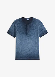 Henleyshirt, Kurzarm aus reiner Bio-Baumwolle in gewaschener Optik, bonprix