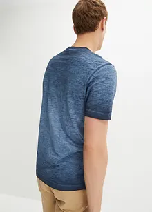 Henleyshirt, Kurzarm aus reiner Bio-Baumwolle in gewaschener Optik, bonprix