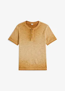 Henleyshirt, Kurzarm aus reiner Bio-Baumwolle in gewaschener Optik, bonprix