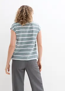 Shirt mit Streifen, kurzarm, bonprix