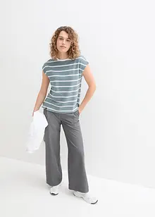 Shirt mit Streifen, kurzarm, bonprix