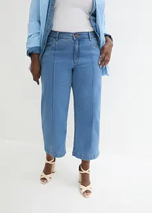 Jean taille moyenne, jambe évasée, cropped, bonprix