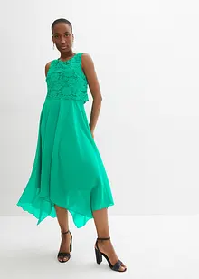 Premium Chiffonkleid mit Spitze, bonprix