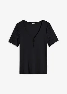 Rippshirt mit Reißverschluss, bonprix