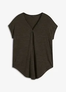 Oversize-Shirt mit Reißverschluss, bonprix