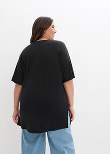 Long-Shirt mit V-Ausschnitt und Fledermausärmeln, bonprix